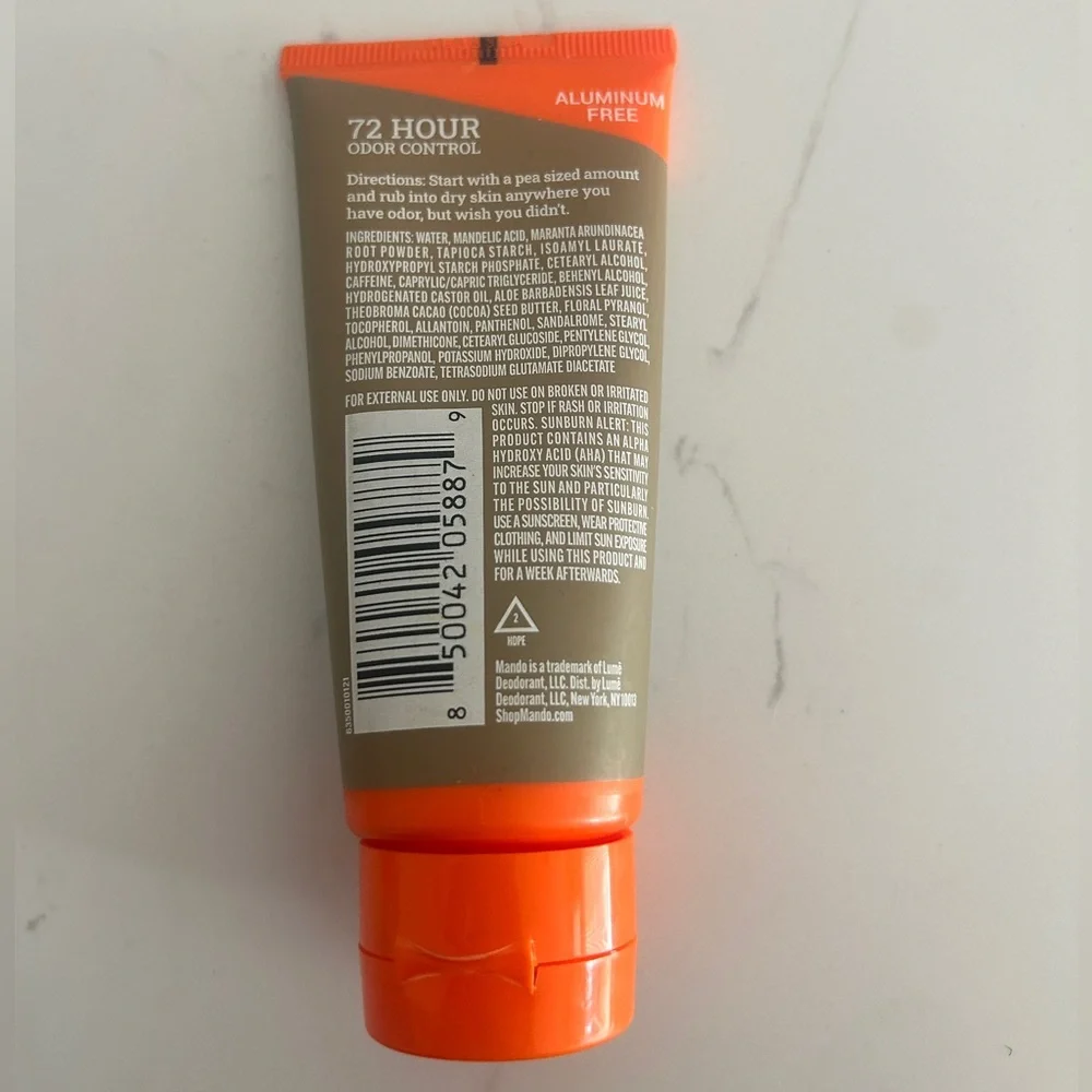 Mando Whole Body Deodorant Unscented | Odor Control | Aluminum Free | New 2.2 oz